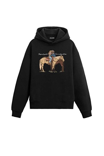 Hunors Sportswear & Company سويت شيرت مطبوع من القطن للجنسين موديل Horse بغطا...