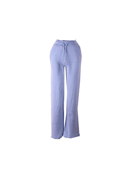 trender Striped Blue Women's Trousers 2497