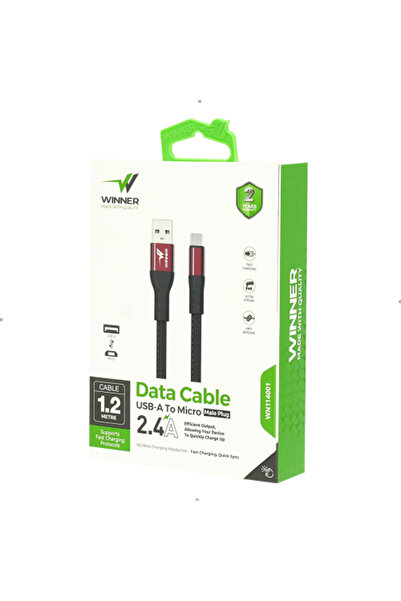 WINNER Flat Fabric Aluminum Micro USB Cable 1.2 m
