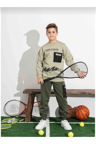 Tarık Three Thread Thick Winter Boys' Premium Quality Tracksuit Set