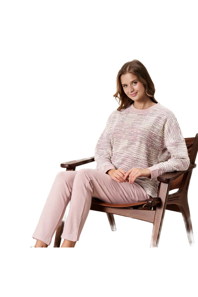 Poleren 8505 Kadın Kışlık Uzun Kollu Pijama Takım