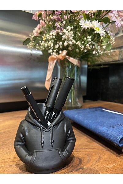 3DAKSESUAR حامل أقلام لسطح المكتب بتصميم هوديي ثلاثي الأبعاد - منظم عصري