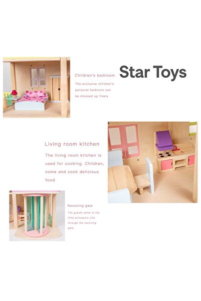 STAR TOYS Wooden Dollhouse for Children
