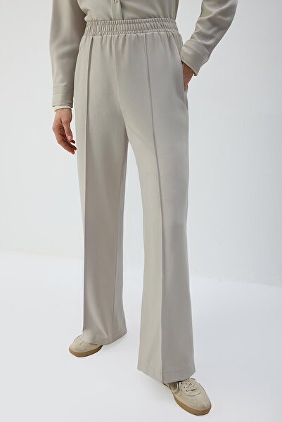 Touché Privé Ribbed Pants with Elastic Waist
