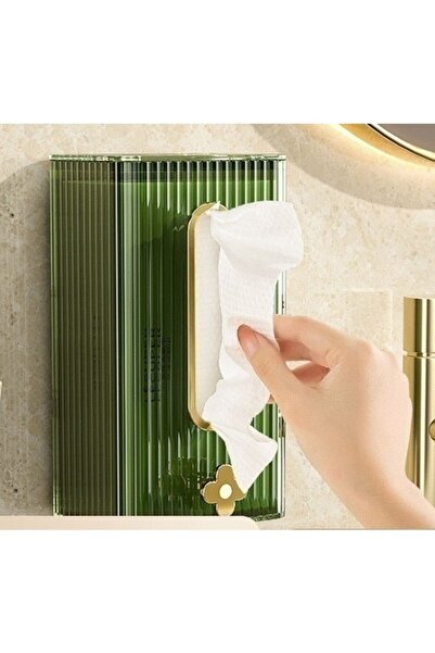 Dali Napkin Box Holder, Wall/Cabinet Mount, Rigid Plastic, 21.3 x 8.7 x 12 cm, Green