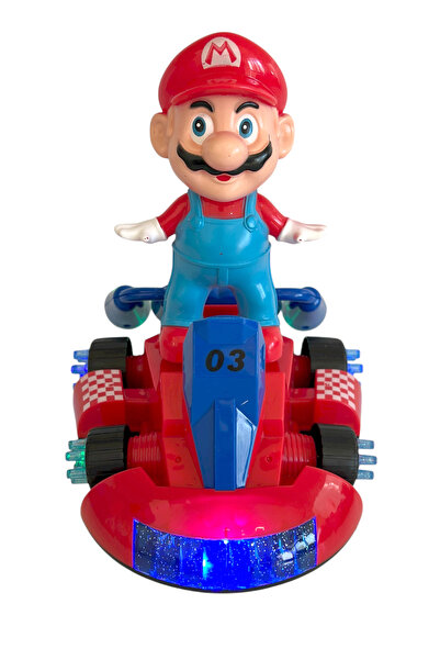 UDATOYS Süper Mario Go Kart Arabası Oyuncak Dönen Işıklı Müzikli Maryo ve Ara...
