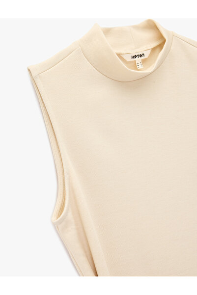 Koton Mock Neck Sleeveless Belted Blouse