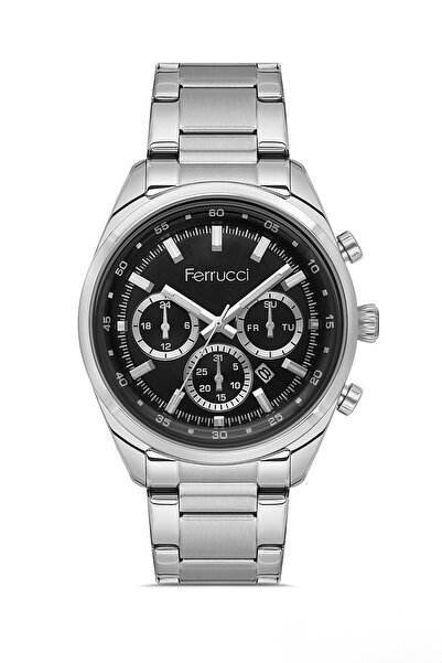 Ferrucci ساعة يد رجالية بسوار فضي من الفولاذ L03616M.02