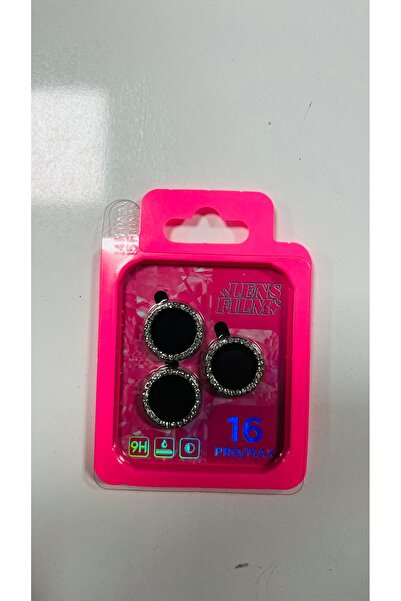 Lens Piyasa Apple İphone 16 pro max 3Adet Taşlı Koruma safir koruma gümüş