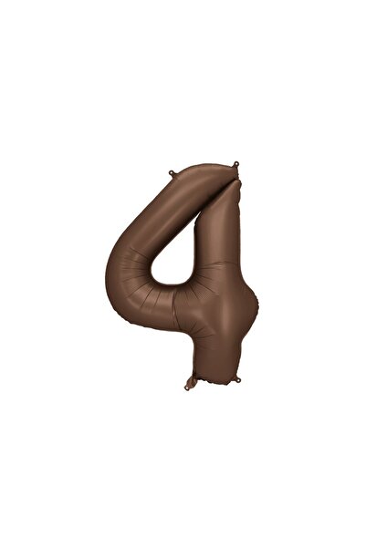 PARTY DECO SP. ZO.O.SP.K. Balon folie satin cifra 4 mocha 86 cm