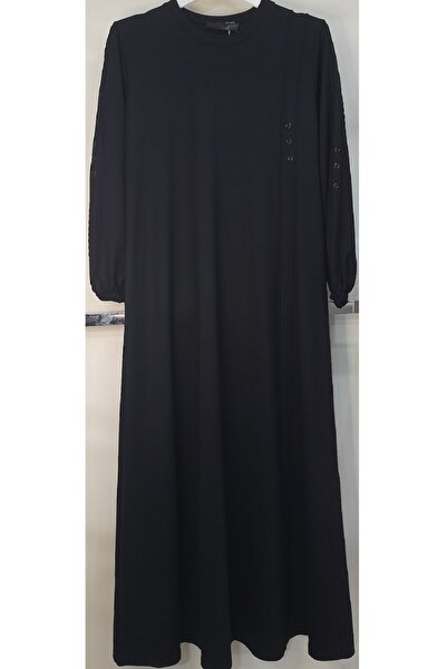 N.Y.YILDIZ Star Mothers Special Crystal Combed Cotton Casual Comfortable Cut Model Sleeve End with Elastic Big Size Dress