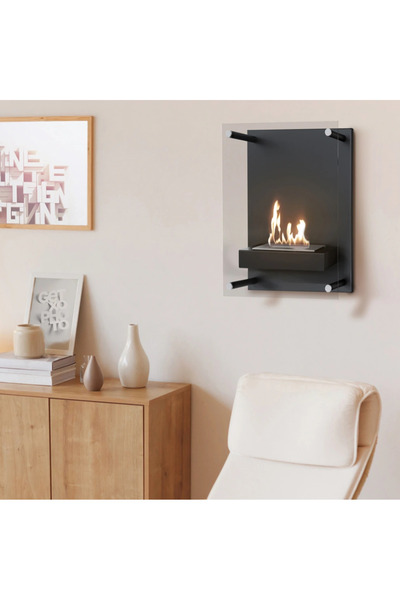 KRATKİ Bioșemineu STICLĂ Negru - Aplicat