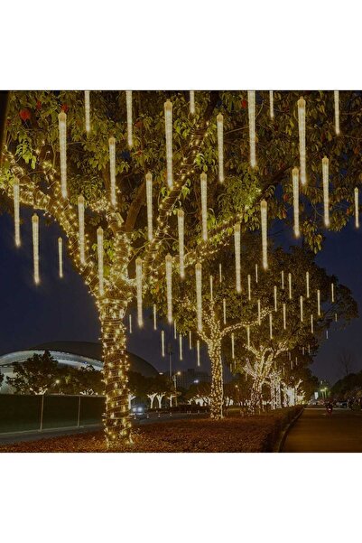 First Choice Instalatie LED 4 m Alb Cald 50 cm, Model cu 8 Țurțuri, cu Cablu de Alimentare si Mufa de Conectare