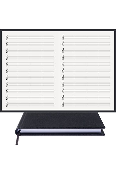 BİDEFTER Music Notebook (Left-Handed, Perforated) 100% Handmade, Hand Stitched – Genuine Leather Cloth Bound – A/4