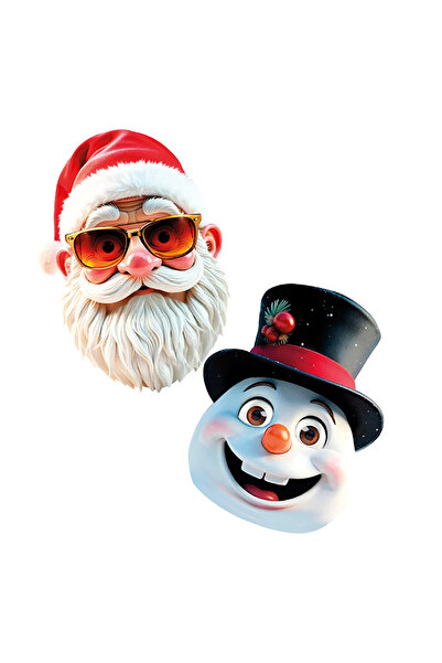 Genel Markalar Yılbaşı Karton Maske Seti 2’li – Noel Baba & Kardan Adam Parti Maske Yeni Yıl Eğlence