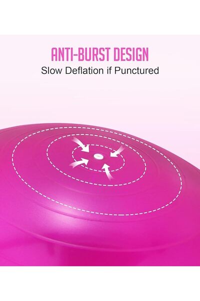 Little Rockz Yoga Ball Anti-Burst, 65cm Exercise Ball with Air Pump - Pink