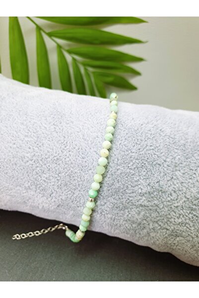 Abundo Bratara din crisopraz si argint 925, 17 cm