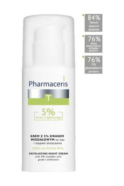 Pharmaceris Trendmu - Sebo Almond Peel 5% Exfoliating Night Cream, 50 ml.