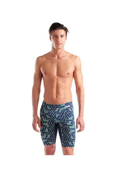 ARENA Men's Escape Swim Jammer Navy-Team Blue Green