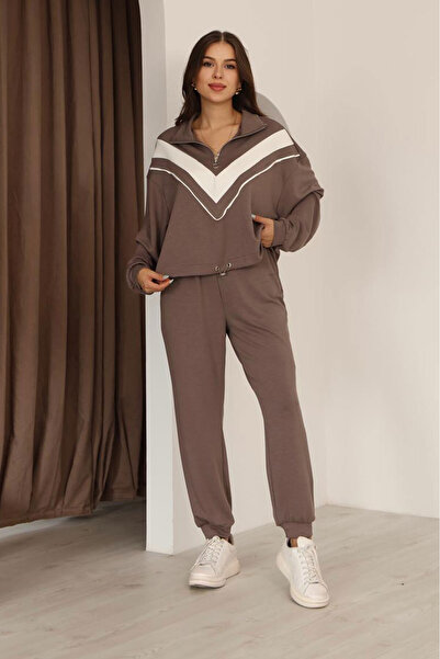 Nazline Women's Sweatshirt Sweatpants 2-Piece Top and Bottom Set