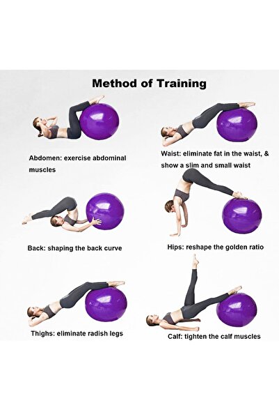 Little Rockz Gym Exercise 65cm Anti-Burst Swiss Yoga Aerobic Body Fitness Ball - Purple