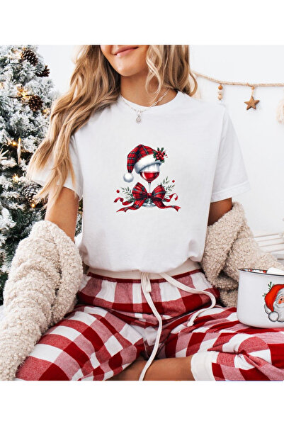 ASELİNDA New Year's Cocktail Printed , Crew Neck, Short Sleeve Combination T-Shirt (Add Items to Make a Combination)