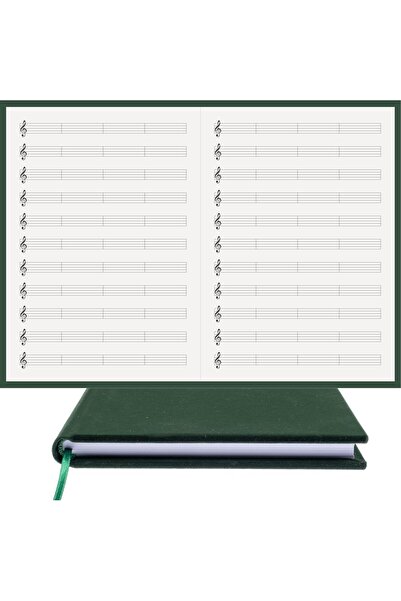 BİDEFTER Music Notebook (Left-Handed, Perforated) 100% Handmade, Hand Stitched – Viscose Fabric Binding - A/4