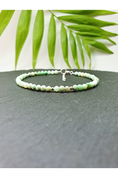 Abundo Bratara din crisopraz si argint 925, 17 cm