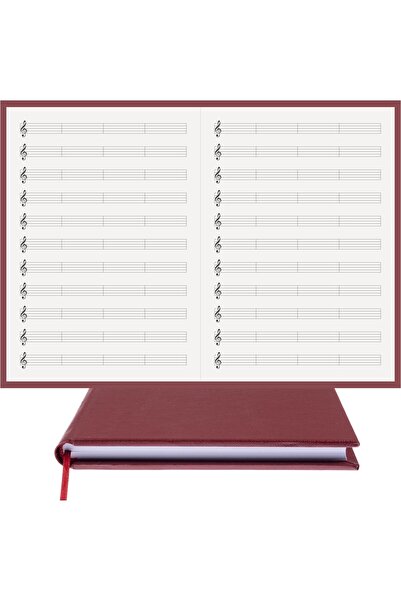 BİDEFTER Music Notebook (Left-Handed, Perforated) 100% Handmade, Hand Stitched – Thermo Leather Binding - A/4
