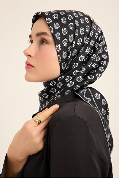 Maisa Anthracite Pare Twill Silk Scarf