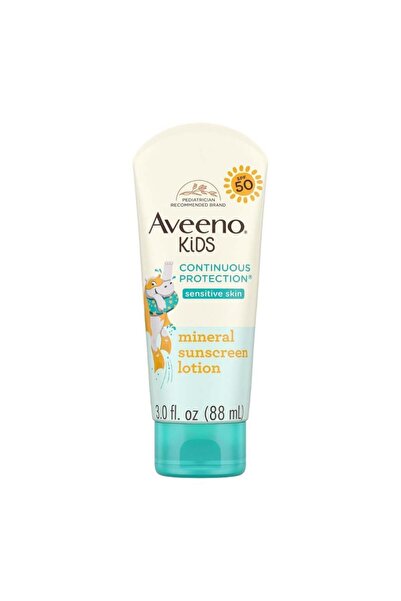 AVEENO children's mineral zinc sunscreen lotion SPF50 for sensitive skin 88ml
