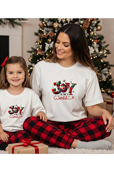 ASELİNDA Joy Printed Christmas Themed T-Shirt-Family Matching T-Shirt (Add Items to Make Matching Outfits)