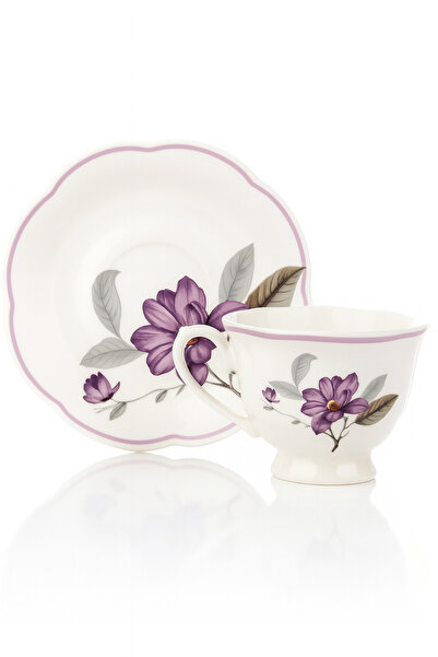 EYD Zarif Çiçek Desenli 90 ml Kahve Fincanı Takımı