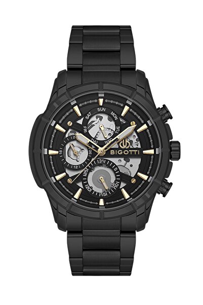 Bigotti Yellow Black Inner Dial Stylish Design Original Guaranteed Men's Wrist Watch