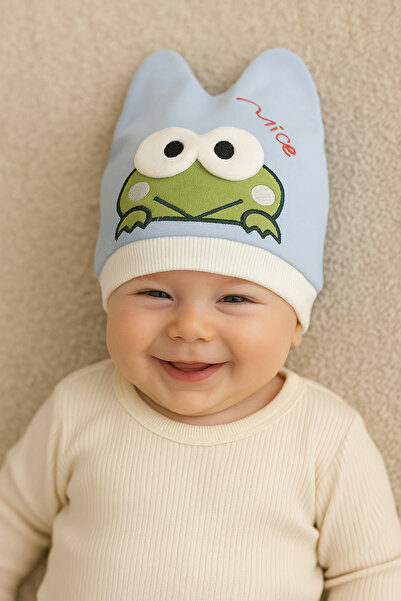 MYZİ STORE قبعة الأطفال حديثي الولادة - 100% قطن، مزينة بنقوش ونماذج إكسسوارا...