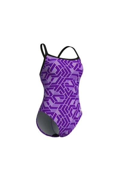 ARENA WOMEN'S ESCAPE SWIMSUIT CHALLENGE BACK BLACK-TEAM PURPLE