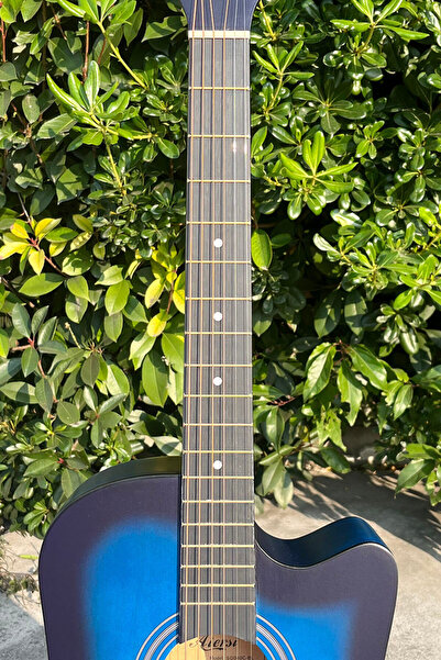 Generic 38-Inch Blue Guitar with bag Starter Fretboard Stickers, Tuner, Bag, Picks, Capo, Strings