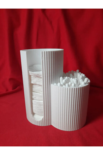 3DPROGA 3D Baskı İkili Banyo Organizeri – Pamuk Ped & Kulak Çubuğu Düzenleyic...