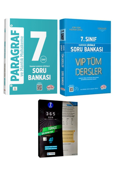 Editör Yayınevi 7. Sınıf Paragraf ve Mantık Muhakeme Soru Bankası+Tüm Dersler...