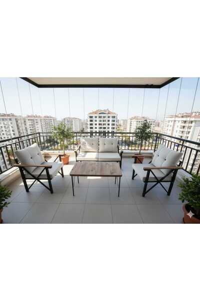 GÜL KONSEPT 2-1-1 SEHPALI(KREM)BAHÇE VE BALKON TAKIMLARI