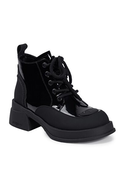 The Feri KADIN SİYAH RUGAN DERİ BOT
