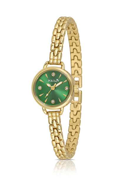 Poloair Minimal Kadın Kol Saati Gold Yeşil Renk PL-1581B1x