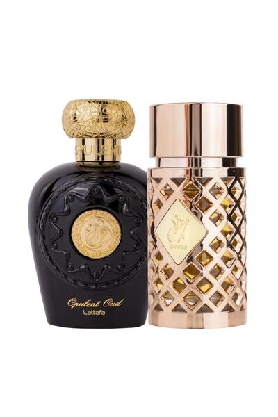 lattafa Set of 2 Perfumes, Opulent Oud + Jazzab Gold