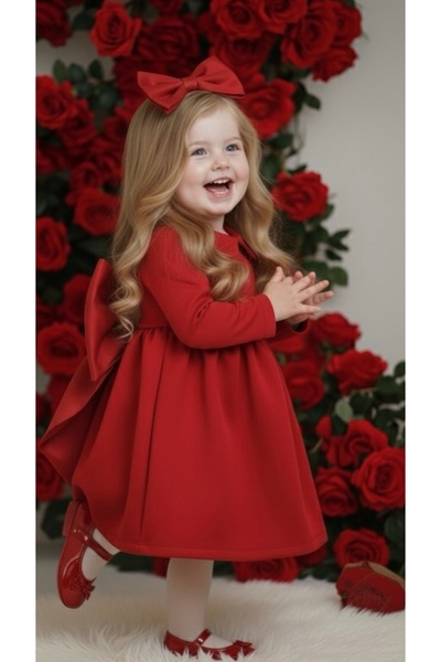 Tinypeople Kırmızı kız çocuk abiye elbise çocuk yılbaşı elbisesi kırmızı geli...