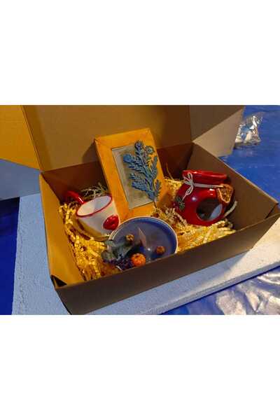 KİLİDA SANAT -YILBAŞI HEDİYE KUTUSU-BUHURDANLIK-EL AYNASI-YILBAŞI MUMU-KAHVE ...