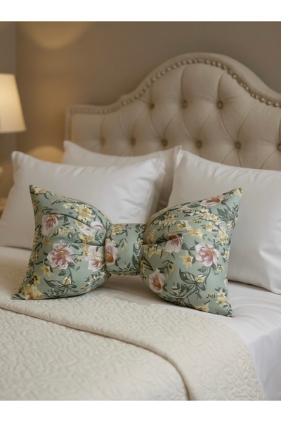 FARCY Pernă decorativă cu aspect de fundă, umplută cu interior, pernă cu pang...