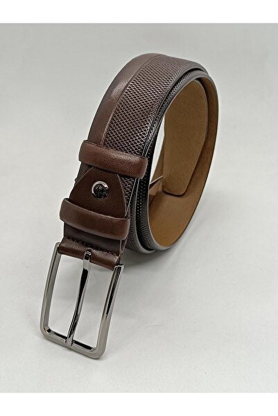 Gutiero Men's 100% Genuine Leather Brown Classic Belt