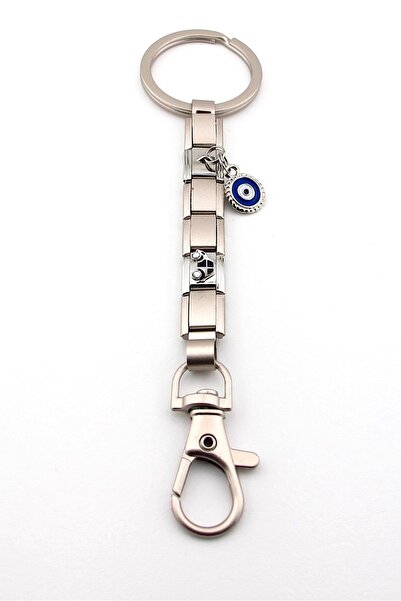 Solfera Car Iconic Evil Eye Beaded Matte Steel Charm Bag Ornament Keychain Ky101