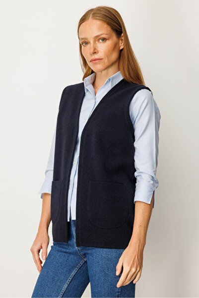 Desen 25044 Tri̇ko Çeli̇k Örgü Anne Yelek