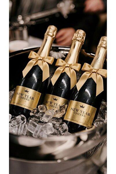 luxurychampagnetr New Year Cheers 2026 Özel Seri Alkolsüz Şampanya Şişesi – 3’lü Set (Alkolsüz)
